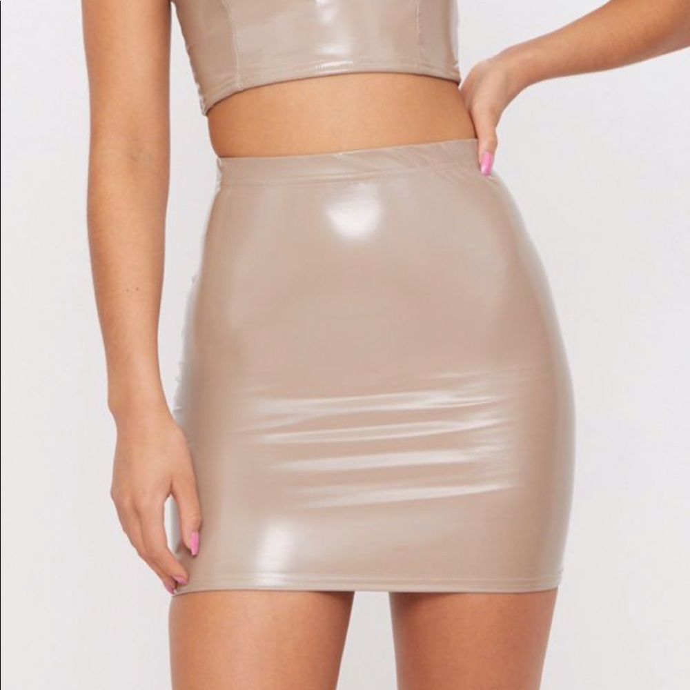 Nude latex skirt